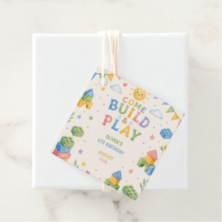 Étiquettes Cadeau Tous âges, Blocs de construction anniversaire enfa