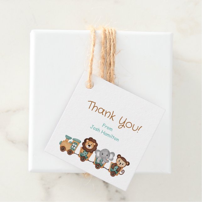 Étiquettes Cadeau TOUT À BORD Train Fiesta Anniversaire de enfant (En situation)