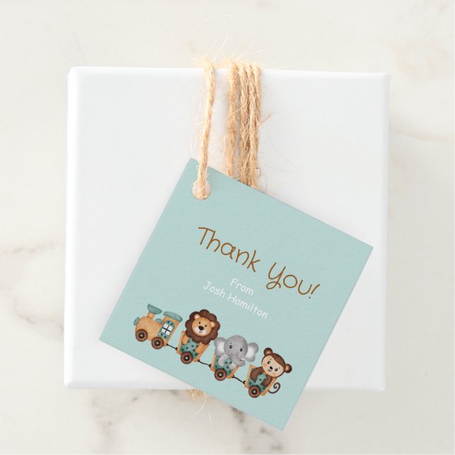 Étiquettes Cadeau TOUT À BORD Train Fiesta Anniversaire de enfant (En situation)