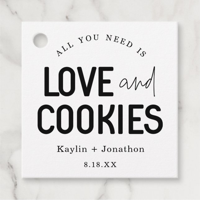 Étiquettes Cadeau Tout ce dont vous avez besoin est Love & Cookies W (Devant)