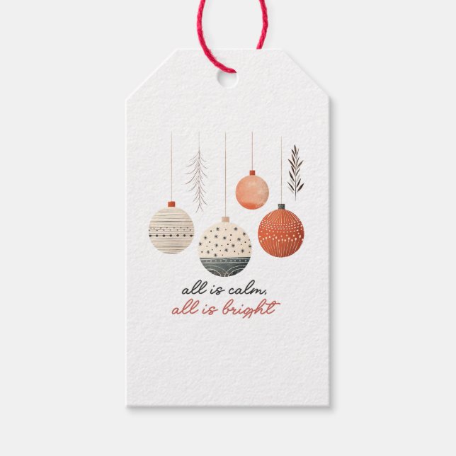 Étiquettes-cadeau Tout est calme Tout est beau Noël (Devant)