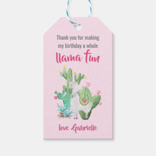 Étiquettes-cadeau Tout Llama Fun - Llama Party Merci rose