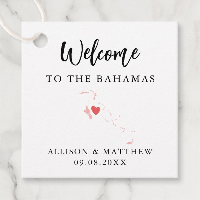 Étiquettes Cadeau Toute couleur du sac de bienvenue du Mariage Baham (Devant)