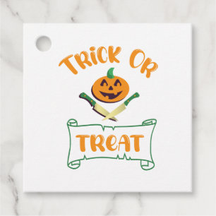 Étiquettes Cadeau Tracer ou traiter les os croisés Halloween visage