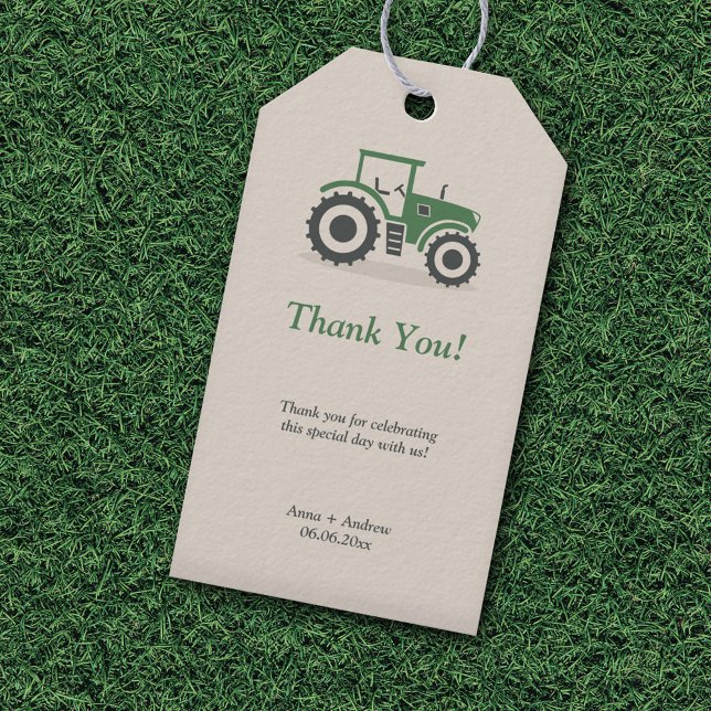 Étiquettes-cadeau Tracteur agricole Merci (Farm Tractor Thank You Gift Tags)