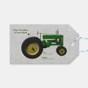Étiquettes-cadeau Tracteur de basse-cour de ferme rustique campagne 