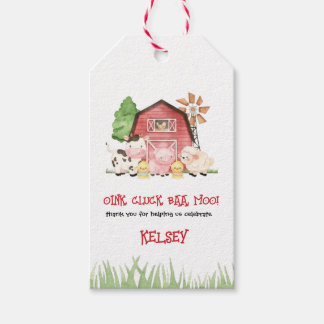 Étiquettes-cadeau Traditional Farm Theme Birthday Favor Tags