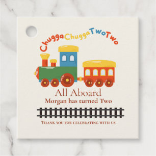 Étiquettes Cadeau Train coloré 2 Anniversaire Chugga Choo Deux