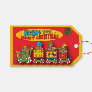 Étiquettes-cadeau Train de pain d'épice de Joyeux Noël