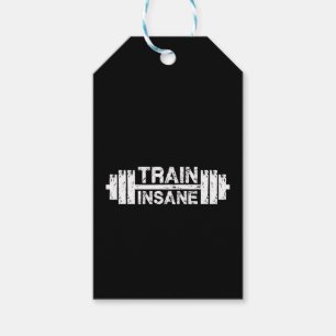 Étiquettes-cadeau Train Insane - Barbell, Salle de gym, Exercice Ins