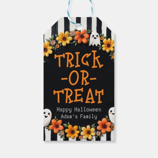 Étiquettes-cadeau Traitement personnalisé - Flore de fantôme rustiqu (Dos)