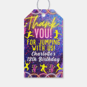 Étiquettes-cadeau Trampoline Neon Glow Jumping Merci du Parti Favori