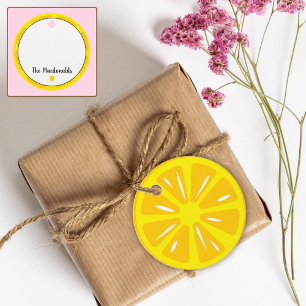 Étiquettes Cadeau Tranche de citron illustrée en jaune Cadeau