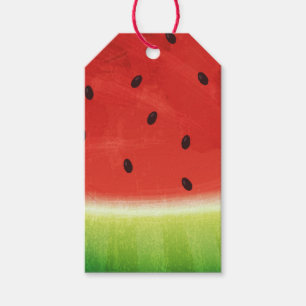 Étiquettes-cadeau Tranche de pastèque géante à l'aquarelle mignonne 