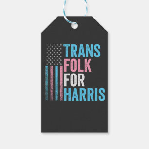 Étiquettes-cadeau Trans Folk Pour Harris Election Transgenre LGBT