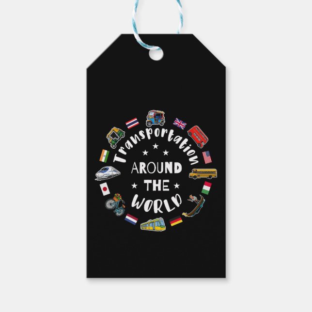 Étiquettes-cadeau Transport autour du monde (Devant)