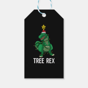 Étiquettes-cadeau Tree Rex Christmas Dinosaur T-Rex Garçons Enfants