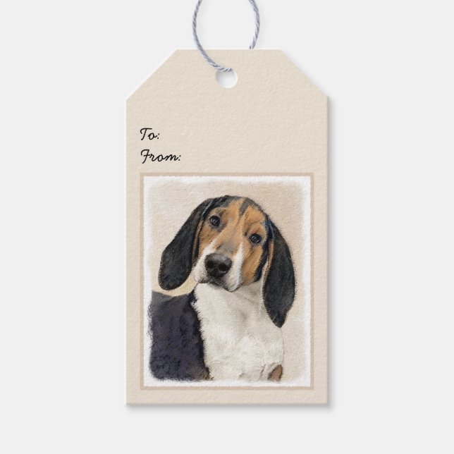 Étiquettes-cadeau Treeing Walker Coonhound Peinture - Art original (Devant)