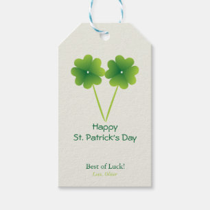 Étiquettes-cadeau Trèfle à quatre feuilles St. Patrick's Day