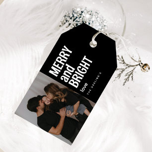Étiquettes-cadeau Trendy Merry & Bright Photo Noël