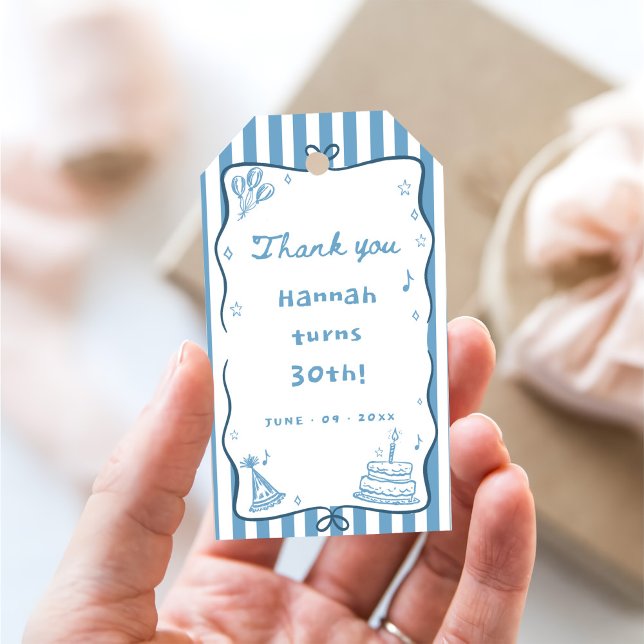 Étiquettes-cadeau Trente, flirt, et 30e anniversaire de la fête (Créateur téléchargé)