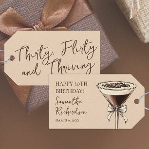 Étiquettes-cadeau Trente Flirty et prospère Joyeux 30e anniversaire