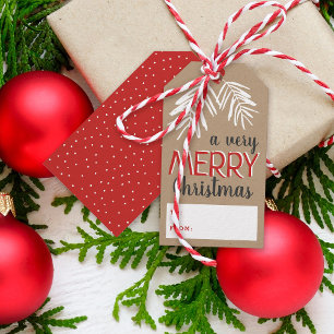 Étiquettes-cadeau Très Joyeux Noël Berry Branch Holiday