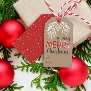 Étiquettes-cadeau Très Joyeux Noël Berry Branch Holiday