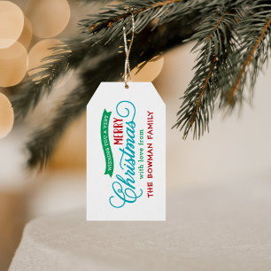 Étiquettes-cadeau Très Joyeux Noël Script Holiday