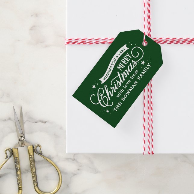 Étiquettes-cadeau Très Joyeux Noël Script Holiday (Créateur téléchargé)