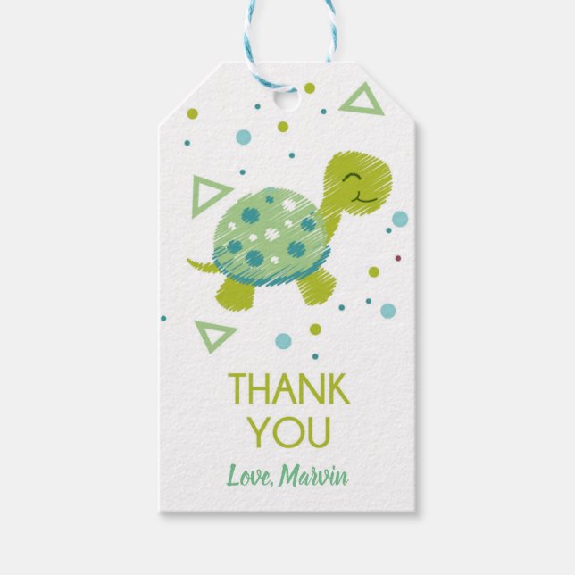 Étiquettes-cadeau Triangle Turtle Gift Tsag (Devant)