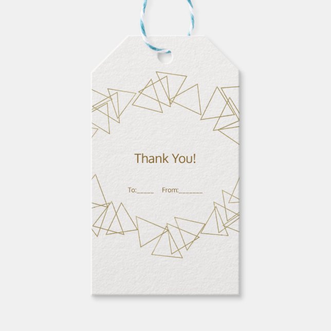 Étiquettes-cadeau Triangles Géométriques Or Moderne Glamor Chic Part (Devant)