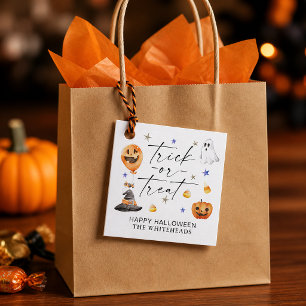 Étiquettes Cadeau Trick or Treat Aquarelle Halloween