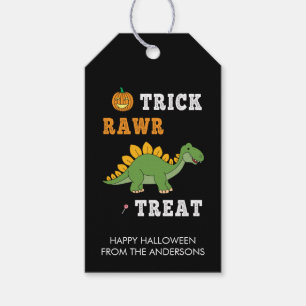 Étiquettes-cadeau Trick Rawr Treat Cute Halloween Stegosaurus Dino