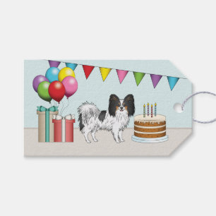 Étiquettes-cadeau Tricolor Papillon Joyeux Chien coloré Anniversaire