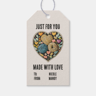 Étiquettes-cadeau Tricot fait main crochet nom personnalisé cadeau B