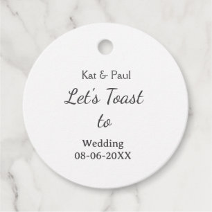 Étiquettes Cadeau Trinquons au mariage nom date couple simple