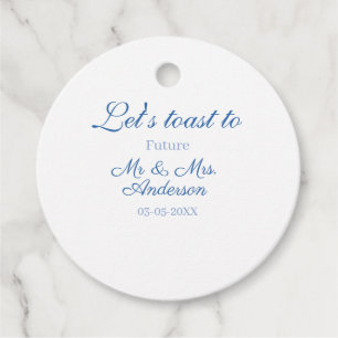 Étiquettes Cadeau trinquons aux futurs mr & mrs couple mariage bleu
