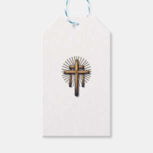 Étiquettes-cadeau Trois Croix Gravure Vintage Tee de Foi (1)