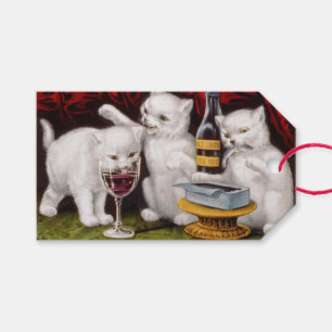Étiquettes-cadeau Trois Jolly Kittens à la fête