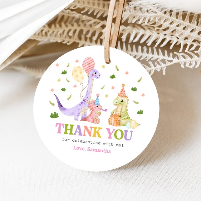 Étiquettes Cadeau Trois Rex Anniversaire Dinosaure (Dinosaur 3rd Birthday Favor Tags)