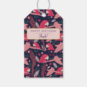 Étiquettes-cadeau Tropical Ara Perroquet Motif Anniversaire Personna