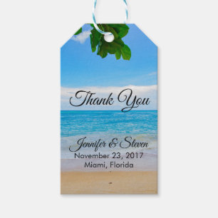 Étiquettes-cadeau Tropical Beach Vacation Island Mariage Merci