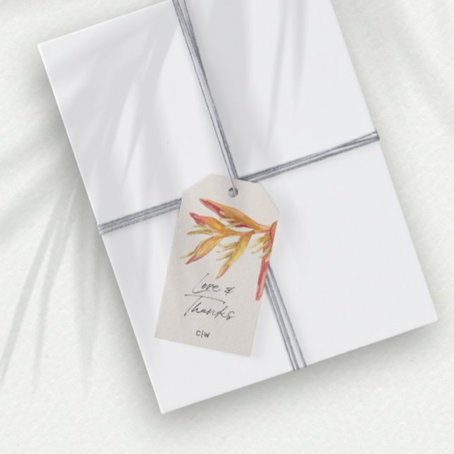 Étiquettes-cadeau Tropical Floral Love Merci Mariage Favor (Créateur téléchargé)