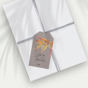 Étiquettes-cadeau Tropical Floral Love Merci Mariage Taupe Favoriser