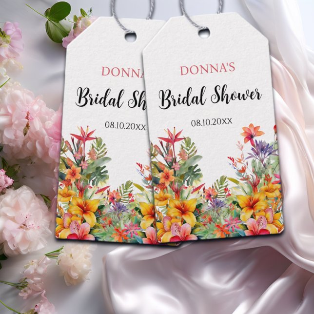 Étiquettes-cadeau Tropical Luau Fête de Mariage Hawaïenne (Créateur téléchargé)