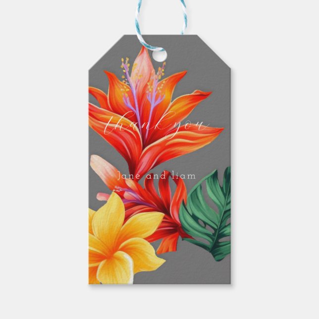 Étiquettes-cadeau Tropical lumineux (Devant)
