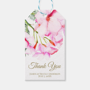 Étiquettes-cadeau Tropical Oasis Rose Vert Mariage Hawaïen