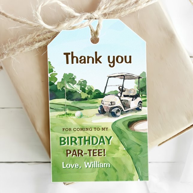 Étiquettes-cadeau Trou en un Golf Par tee 1er anniversaire (Créateur téléchargé)
