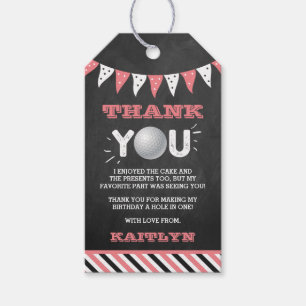 Étiquettes-cadeau Trou en une fille Golf 1er anniversaire Par tee